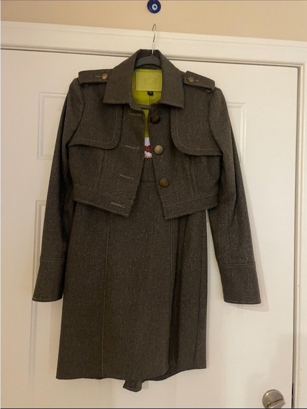Babe Brand Olive Green Military-Style Cropped Jacket - Unbranded